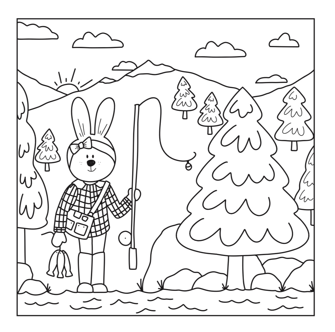 Free Coloring Page “Hazel Dogwood Goes Fishing”